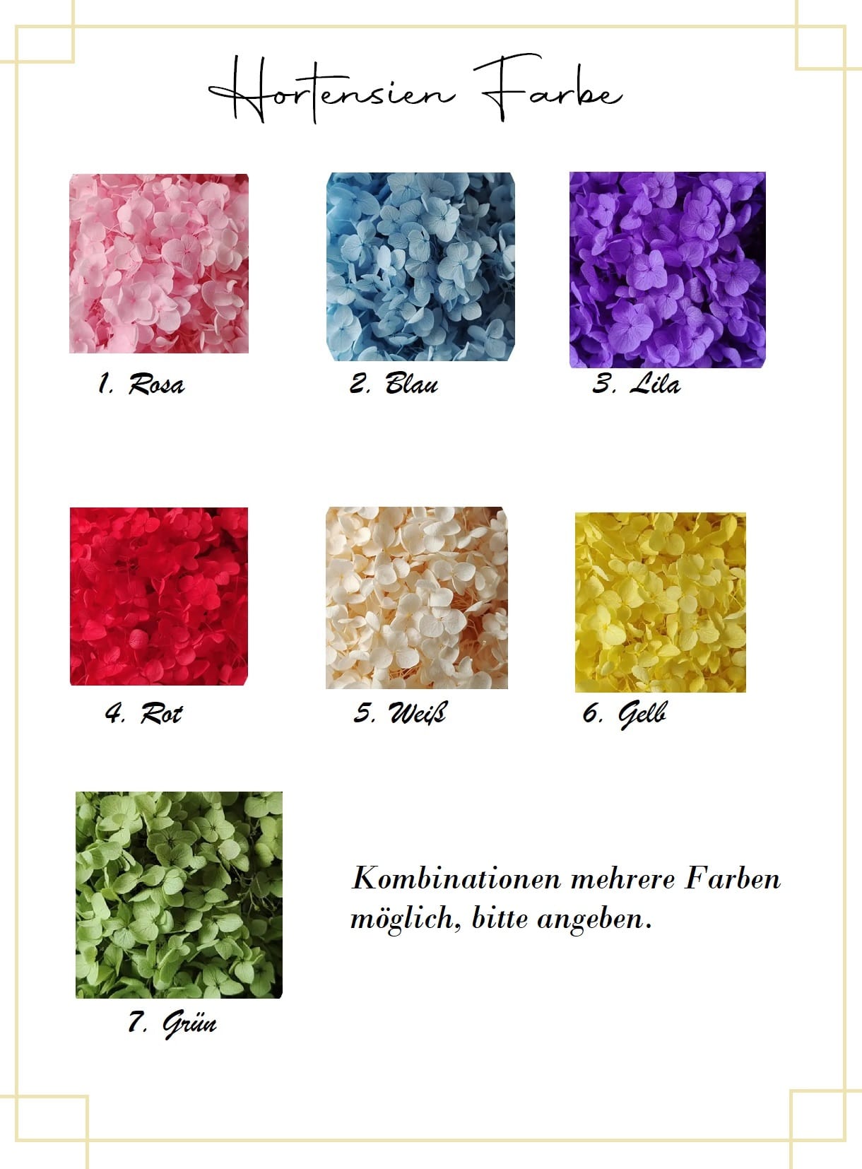 Personalisierte Hortensien Box mit Blumen