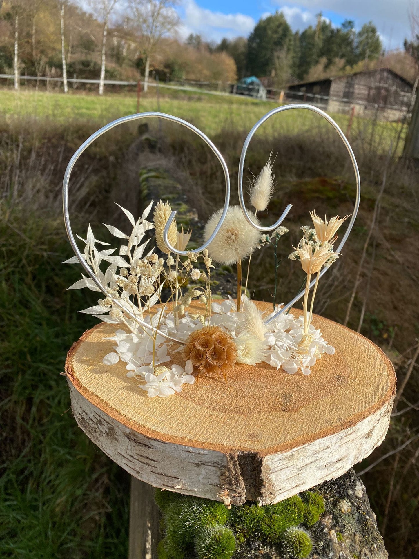 Hochzeitsring Ringhalter Ring Verlobungsring Halterung Herz Hochzeit heiraten wedding Manufaktur Trockenblumen Blumen Deko