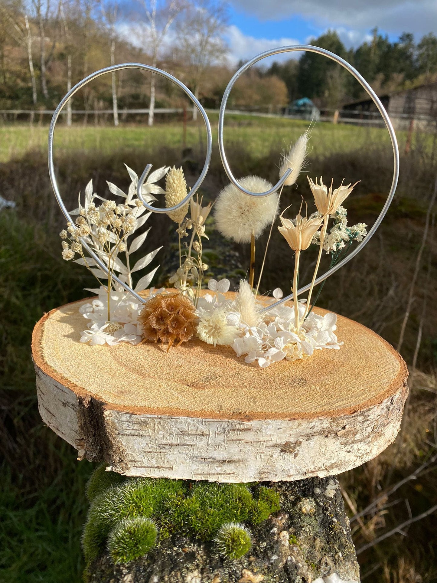 Wunsch erfüllen Braut Hochzeit Deko Ringhalter Pusteblume Trockenblumen Blumenstrauß Gedankenwunder Blumen Blüten Dekoration Gäste Geschenk