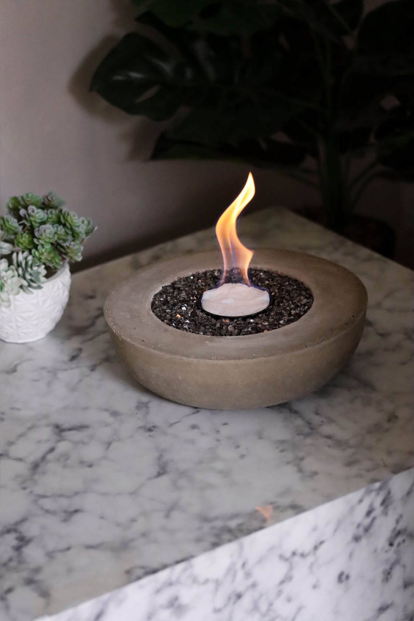 Stabile Beton Ethanol Kerze In-/Outdoor