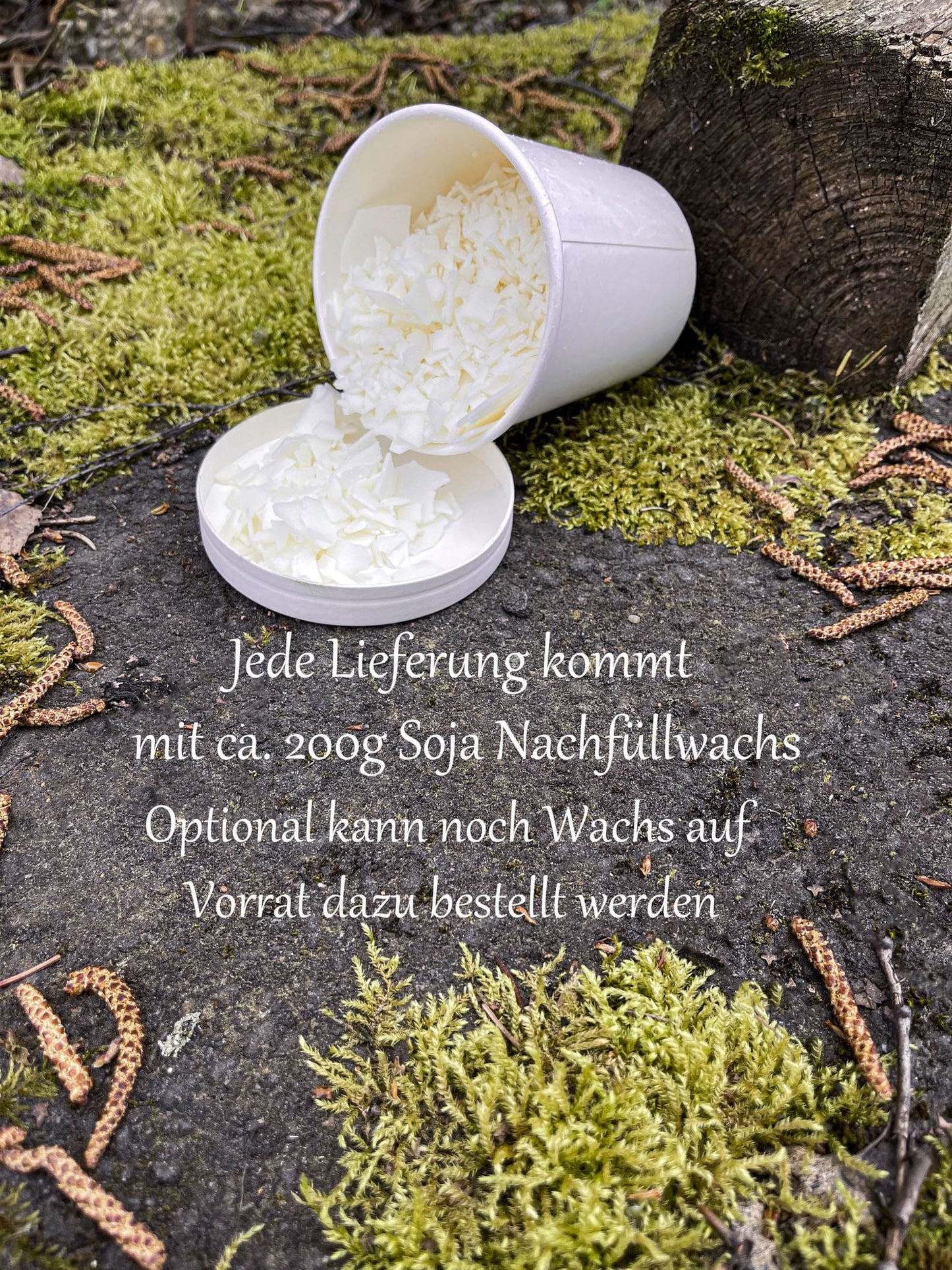 Outdoor Kerze M "Feuerkiesel" Dauerdocht lange Brenndauer Kerzenresten