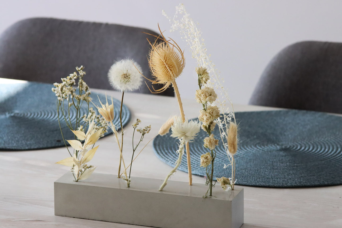 Trockenblumen driedflowers Blumen Beton frostsicher Küche Wohnung homedeco deko decoration lovely girly Pusteblume dandelion fairy fairycore wildekarde creme