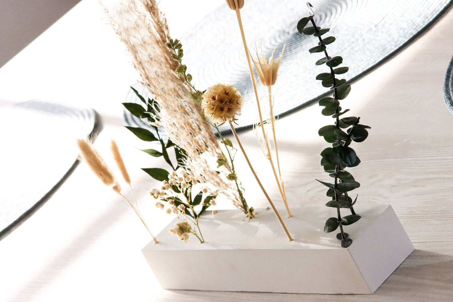 Trockenblumen driedflowers Blumen Beton frostsicher Küche Wohnung homedeco deko decoration lovely girly Eukalyptus rosa pastell