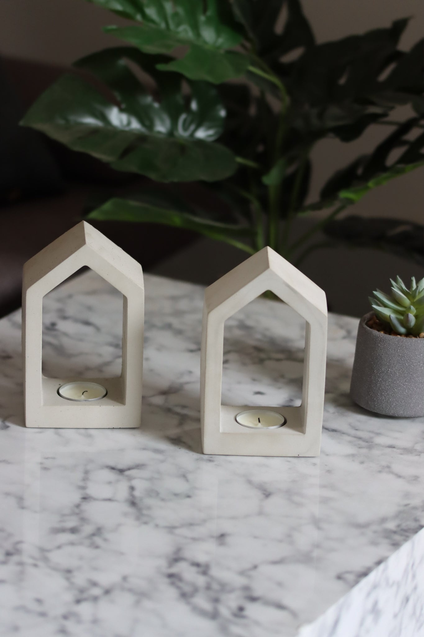 Haus Home Beton grau frostsicher Kerze Kerzenhalter homesweethome Teelicht Betonfigur deko decoration homedeco dekoliebe Figur figure minimalistisch