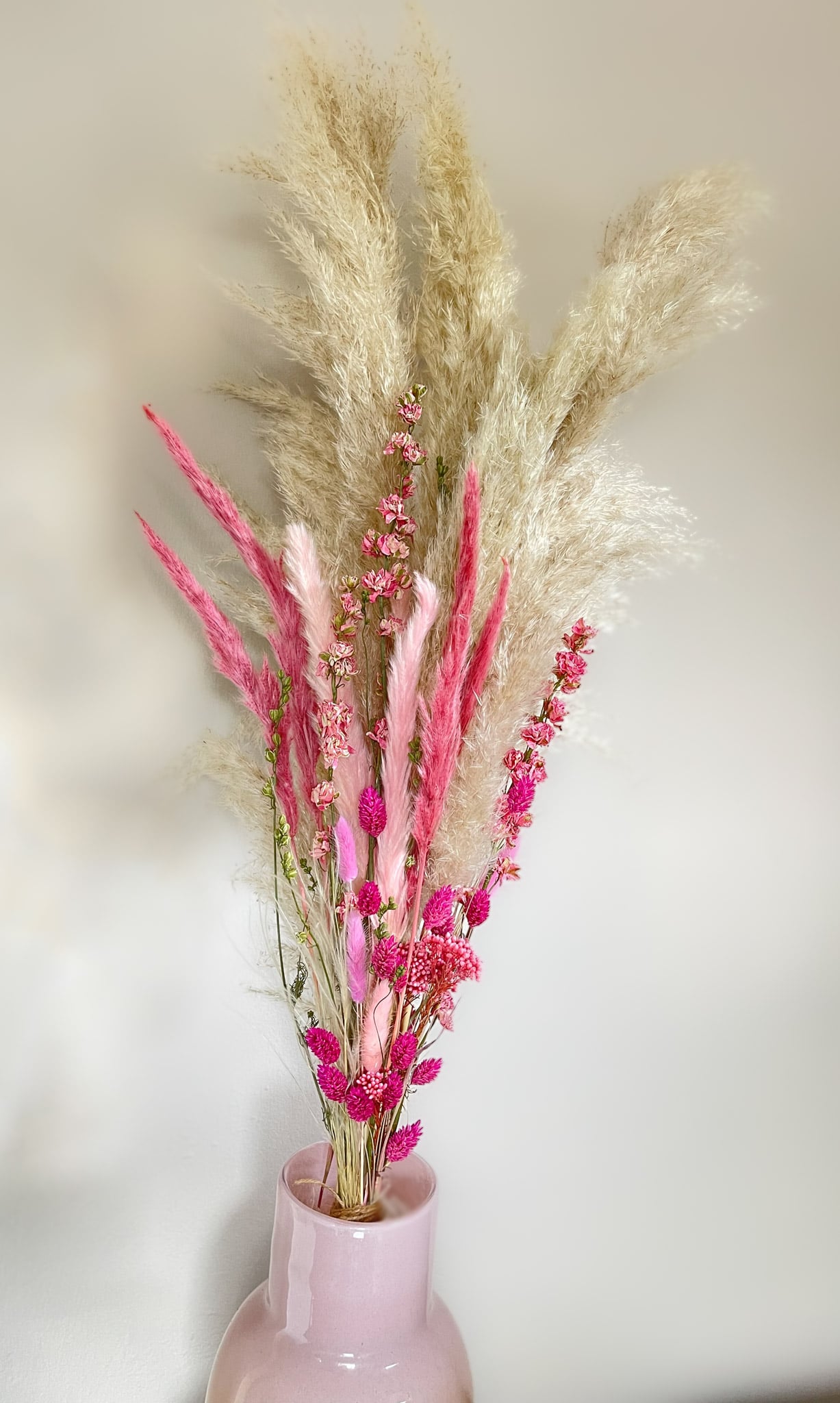 Trockenblumenstrauß Strauß Blumenstrauß Wohnung creme fountain pink rosa girly pinkfountain Pampasgras Pampas Wildwiese Wohnzimmer gemütlich homedecor decoration Deko driedflowers Trockenblumen flowers handmade handgefertigt