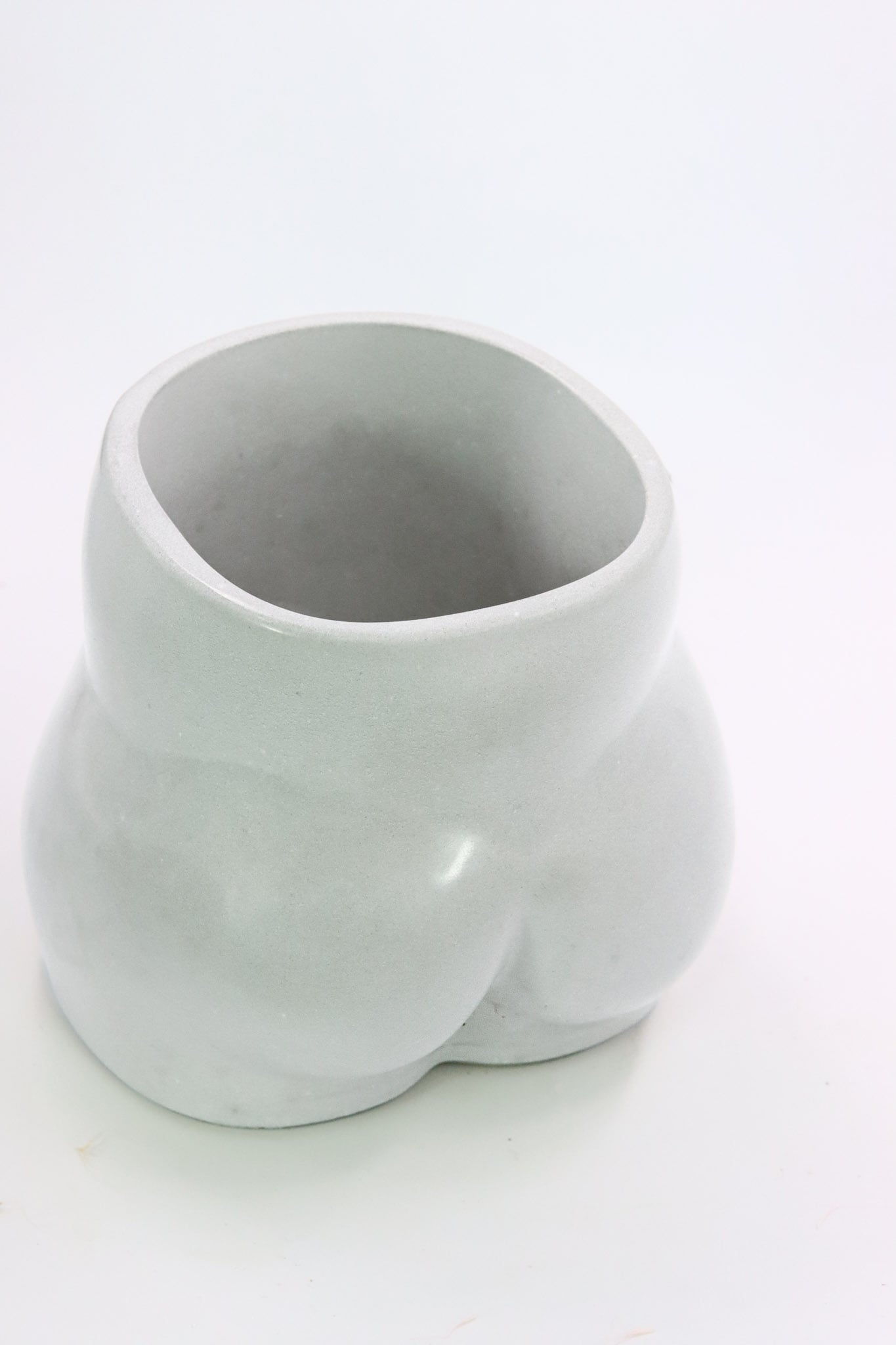 Butt Körper Vase Groß Blumen Po Vase in grau