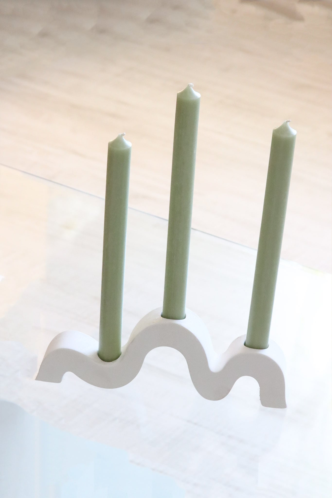 Kerzenhalter candle wave Beton Welle minimalistisch Design Homedecor decoration decor Deko Style Kerze pastell Wachs Wohnzimmer cosy livingroom