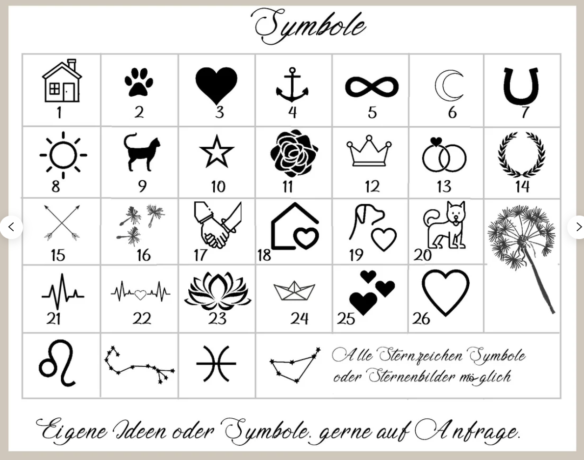 Wunschsymbol Symbol personalisiert personalized Personalisierung