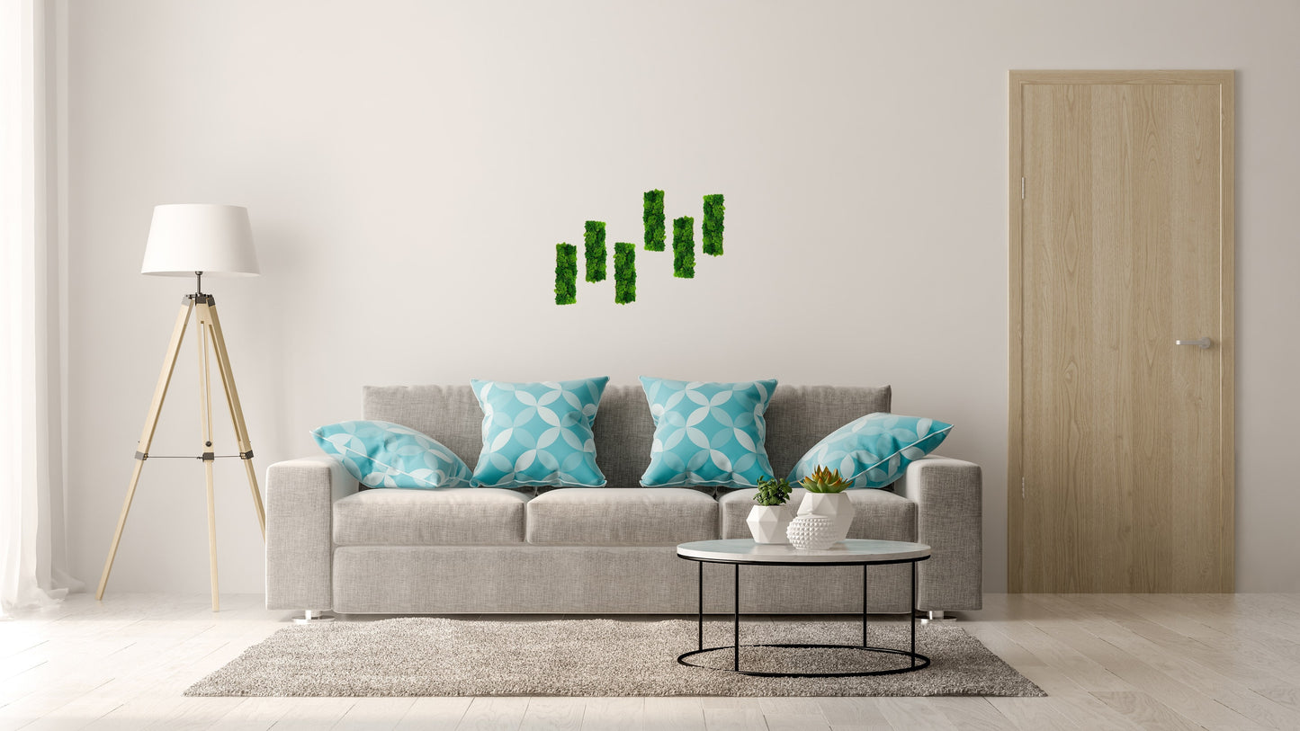 Rechteck Moosbild mit Islandmoos, verschiedene Farben