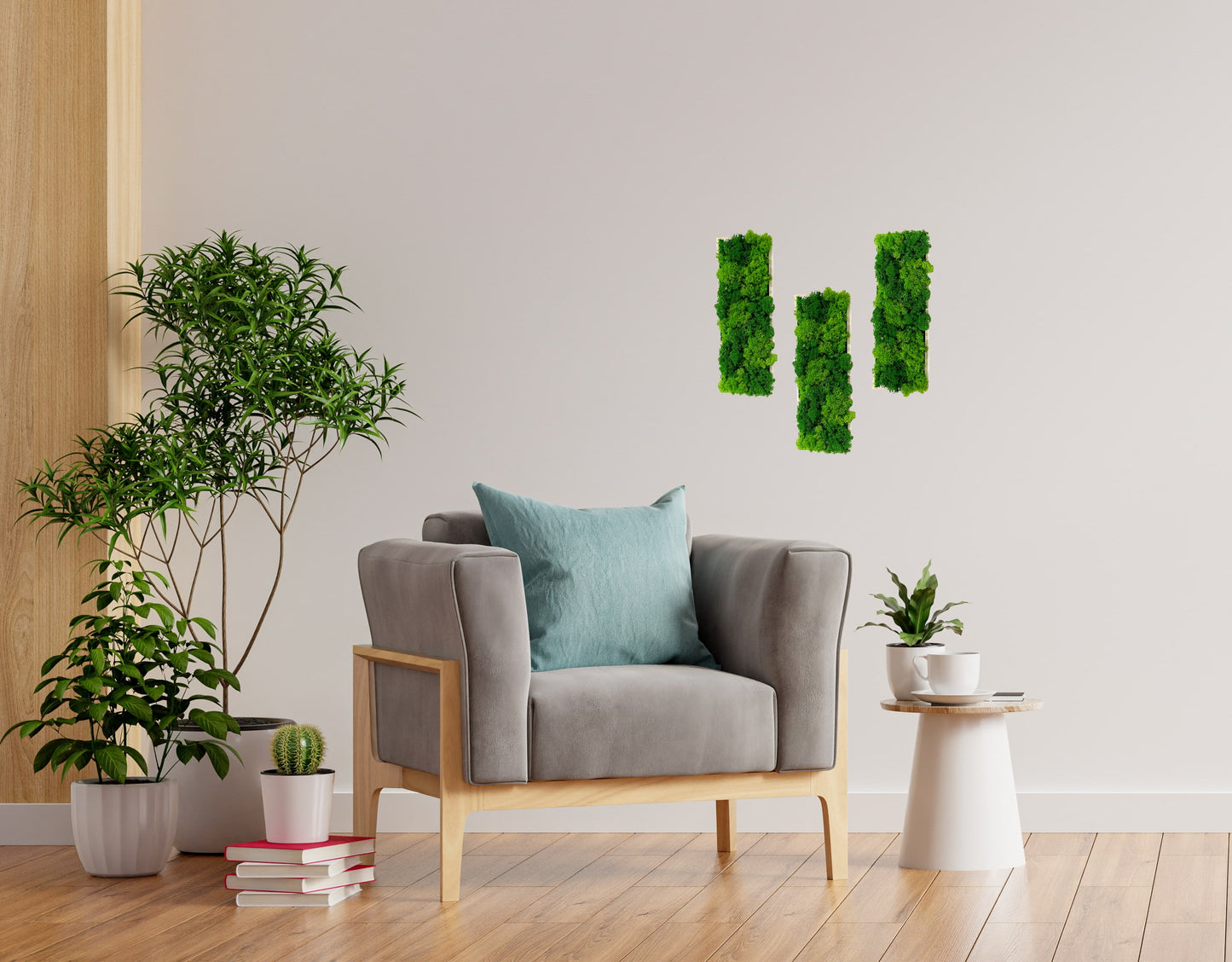 Rechteck Moosbild mit Islandmoos, verschiedene Farben