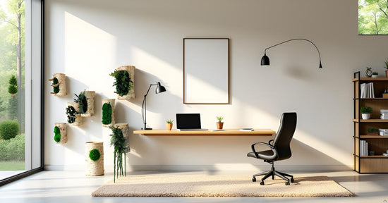 Gedankenwunder Home Office Baumstamm Deko Dekoration Wanddeko Moos Islandmoos Dschungel Einrichtung natürlich Büro Gewerbe Birke Birkenstamm Moos Pflanzen Baumstamm