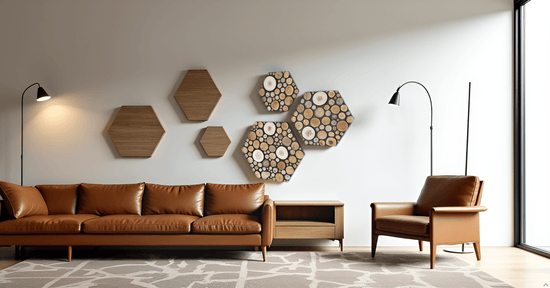 Hexagon Wabe Sechseck Baumscheibe Astscheibe Holzscheibe Gedankenwunder modern Rustikal Ast Baum Diy