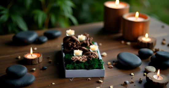 Tischdeko Deko Islandmoss Rentiermoos Herbstdeko Herbst Blätter Kerze Kerzen Duftkerzen Duftkerze romantisch Ast Baumstamm Wurzel Dekowurzel Tablett