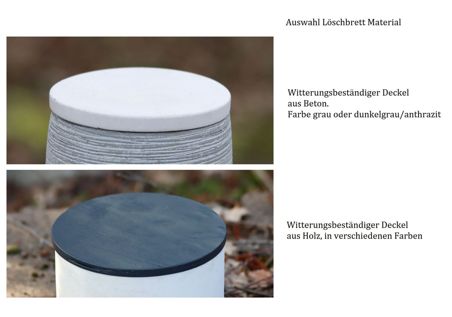 Outdoor geriffelter Zylinder schwarz Keramik Dauerdocht Design K008
