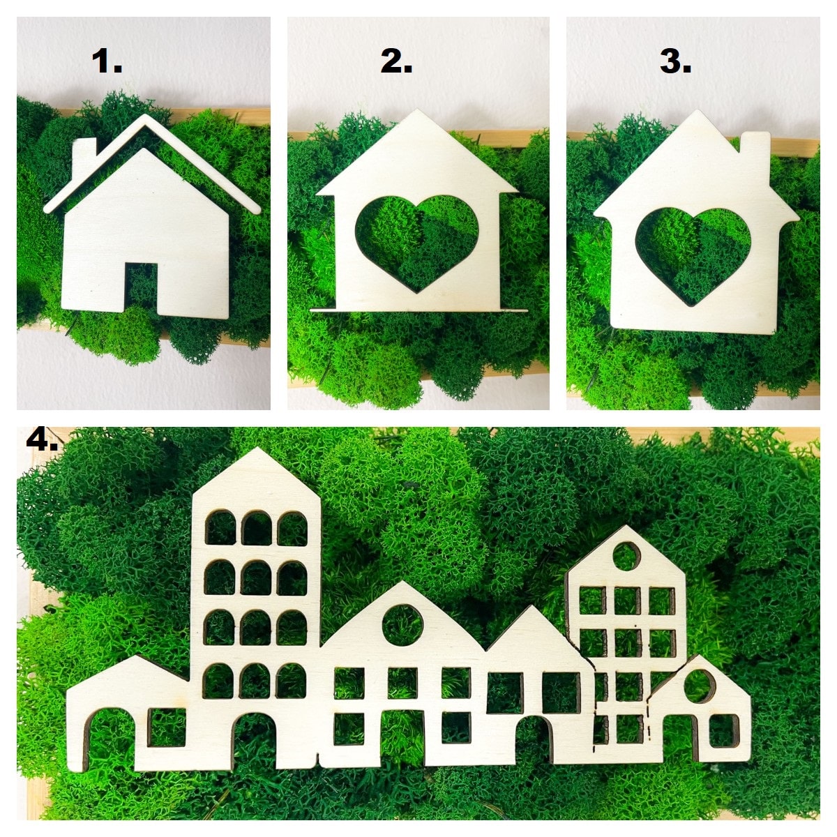 Personalisieren Name Wunsch Datum zu Hause Haus individuell Willkommen Willkommensparty personalisiert Hauseinweihung Hauseingang Flur Familie Kinder Eltern Stadt Moosbild Islandmoos Rentiermoos Auswahl Farbe Form Hausform 