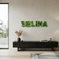Moos Moosbild Grün Island Islanmoos Buchstabe Buchstaben Name Wort Schrift MDF Holz Farben Wand Wanddeko Dekoration Bild Gemälde Alphabet Moosbild Moosbilder Rentiermoos Schriftzug 3D Schrift Firma Gewerbe Einrichtung