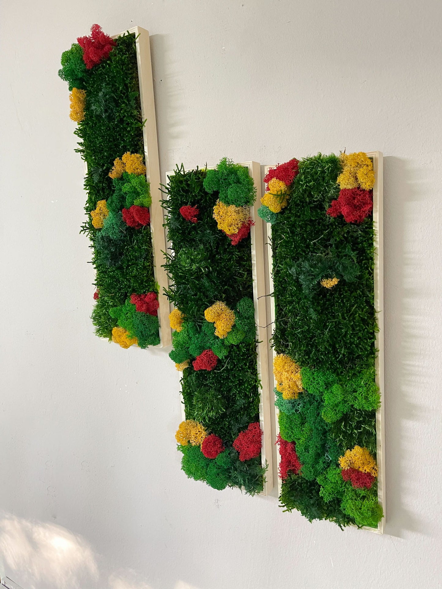 Moosbild Moosbilder Mooswand Mooskunst Naturdeko Wanddeko Wandgestaltung Naturmaterialien Natur Kunst Begrünung Grünpflanzen Raumgestaltung Interior Design nachhaltige Deko natürliche Dekoration Skandinavisch minimalistisch Biophilic Design Natur im Raum Pflanzenliebe Handgemacht Handmade Wohnaccessoires Bürodeko Geschäftsausstattung Akustik Moos konserviertes Moos Islandmoos Kugelmoos Waldmoos Rentiermoos Natur pur zeitlos einzigartig