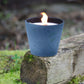 Outdoor Lavastein Optik Kerze Keramik Dauerdocht Design K003