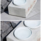 Hund Futterbar Hundeglück Tier Katze Beton Napf Symbol Schrift Schriftzug personalisiert Name Futterstation Schalen Beton Schale Bar Futter Napf Napfstation Hunde weiß grau nordic Minimalismus Wunsch Keramik Porzellan Tier Futterstation Zement Betonbar Gedankenwunder