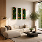 Moosbild Moosbilder Mooswand Mooskunst Naturdeko Wanddeko Wandgestaltung Naturmaterialien Natur Kunst Begrünung Grünpflanzen Raumgestaltung Interior Design nachhaltige Deko natürliche Dekoration Skandinavisch minimalistisch Biophilic Design Wohnung Einrichtung rot gelb