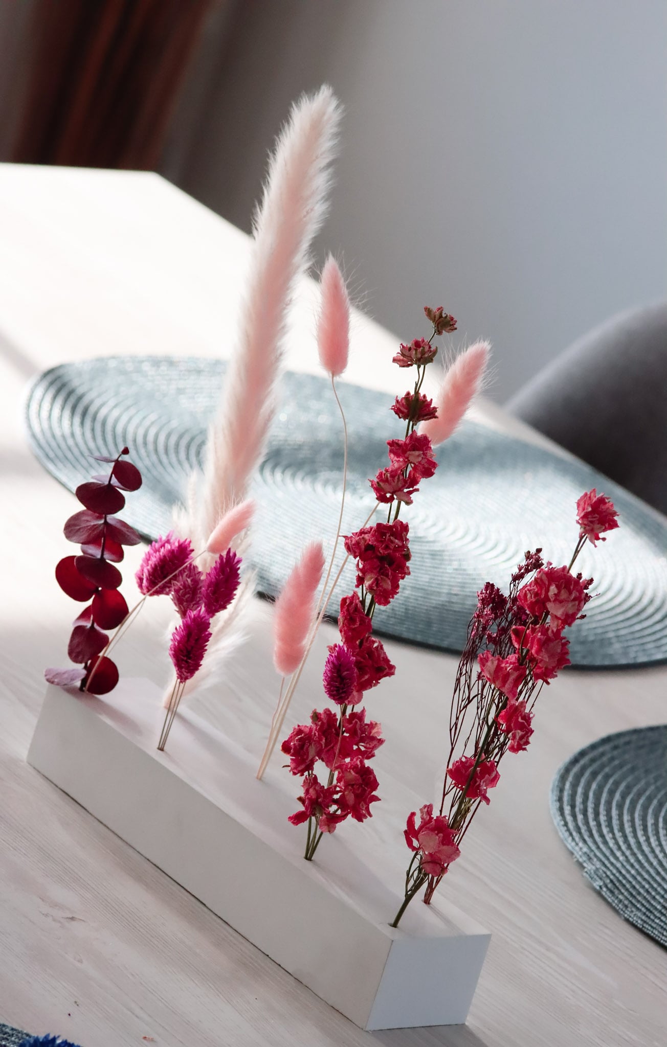 Trockenblumen driedflowers Blumen Beton frostsicher Küche Wohnung homedeco deko decoration lovely girly rosa pastell rot red winered