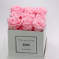 Rosenbox rosa Myoneandonly Box Geschenkbox Valentinstag Valentinesday Infinityrose infinity rose roses Geschenkidee Freundin girlfriend Geburtstag Design personalisiert Personalisierung personalized Name Text Spruch quote Datum Gedicht traumhaft Kunst art elegant aesthetic viereckig weiß ewigerose girly longlive langlebig