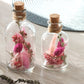 Glasflasche Glas Flasche Trockenblumen driedflowers Kork Naturgarn nature Natur fairy fairycore Fee homedeco decoration Deko handmade handgefertigt Geschenkidee rosa pink girly Tischdeko