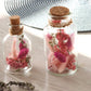 Glasflasche Glas Flasche Trockenblumen driedflowers Kork Naturgarn nature Natur fairy fairycore Fee homedeco decoration Deko handmade handgefertigt Geschenkidee rosa pink Tischdeko
