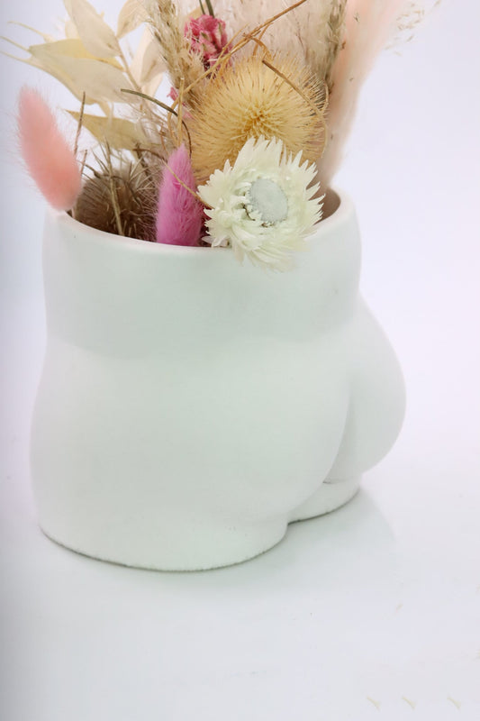 Butt Körper Vase Groß Blumen Po Vase in weiß