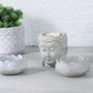 Beton grau grey Zen Garten garden asian deko homedecor decoration decor Buddha Lotusblüten Lotus blossom Teelichthalter candleholder Duftöl meditation Zengarten concrete Set Yoga relax Balkon Terrasse Wohnzimmer Asia