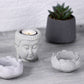 Beton grau grey Zen Garten garden asian deko homedecor decoration decor Buddha Lotusblüten Lotus blossom Teelichthalter candleholder Duftöl meditation Zengarten concrete Set Yoga relax Balkon Terrasse Wohnzimmer Asia